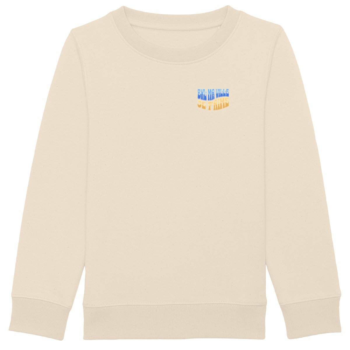 Sweatshirt enfant Bruxelles ma ville écoresponsable - face_ivoire