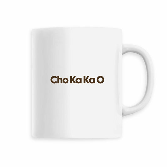 Mug Cho Ka Ka O blanc, vue de face