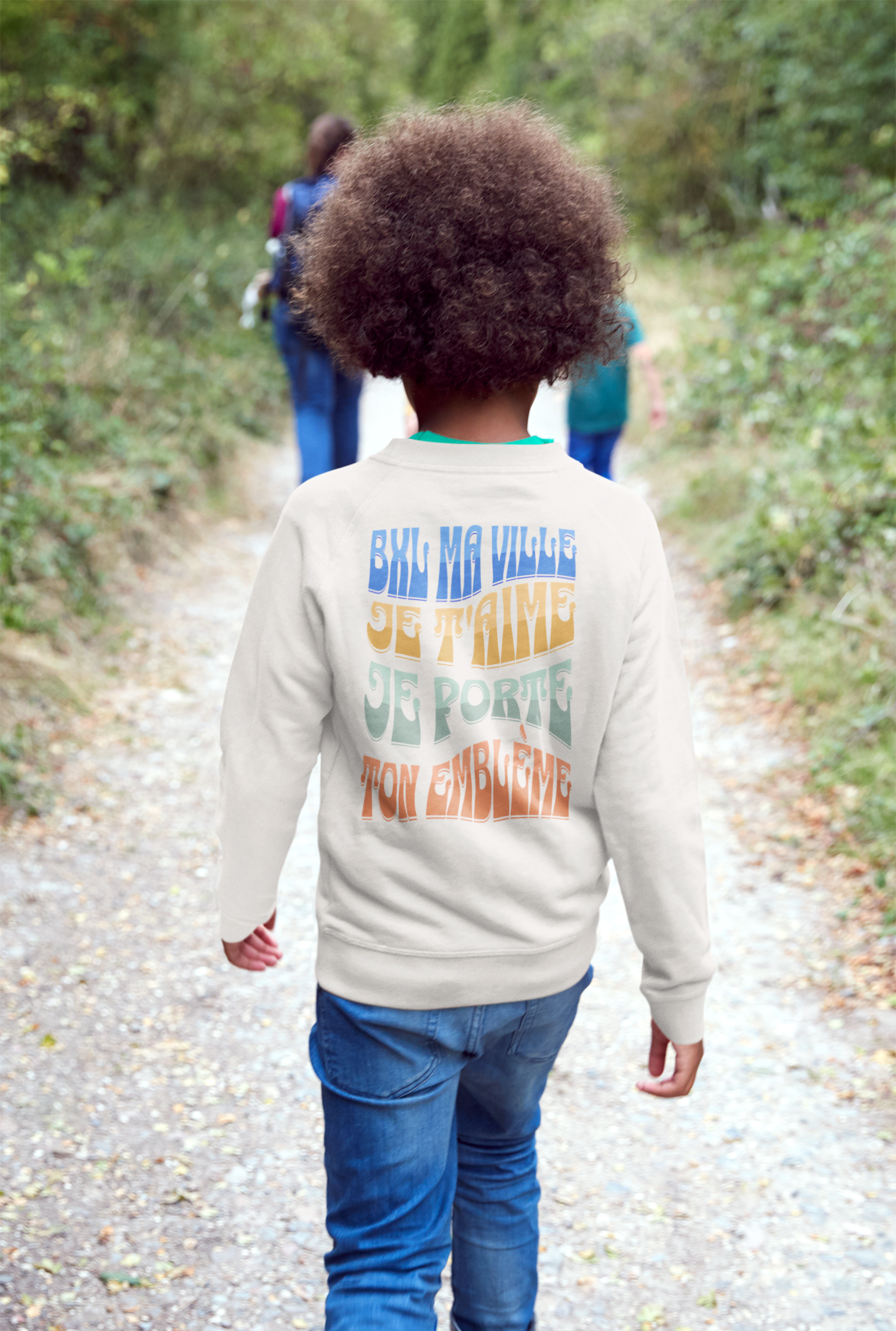 Sweatshirt enfant "Bruxelles ma ville je t'aime" en coton biologique
