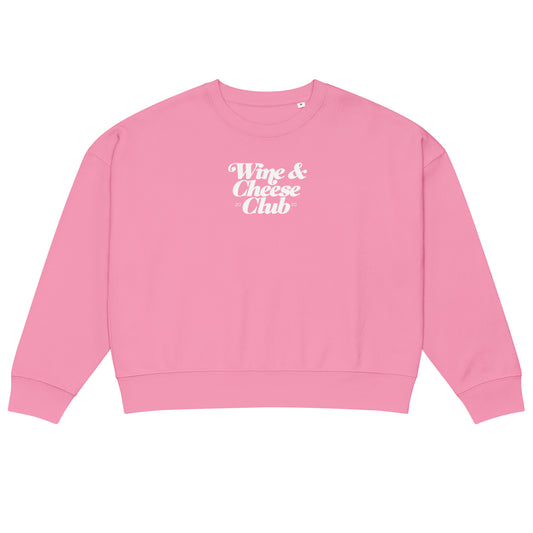 Sweatshirt coupe femme Wine & Cheese Club rose