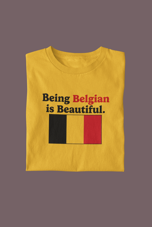 T-shirt "Being Belgian is Beautiful" unisexe coton biologique