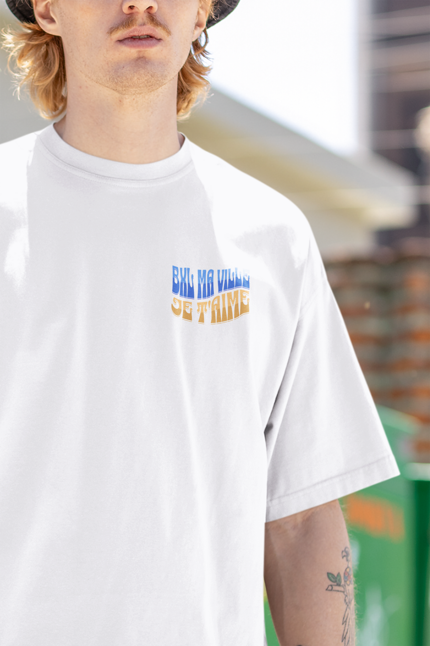 T-shirt oversize "Bruxelles ma ville je t'aime" 100% coton biologique