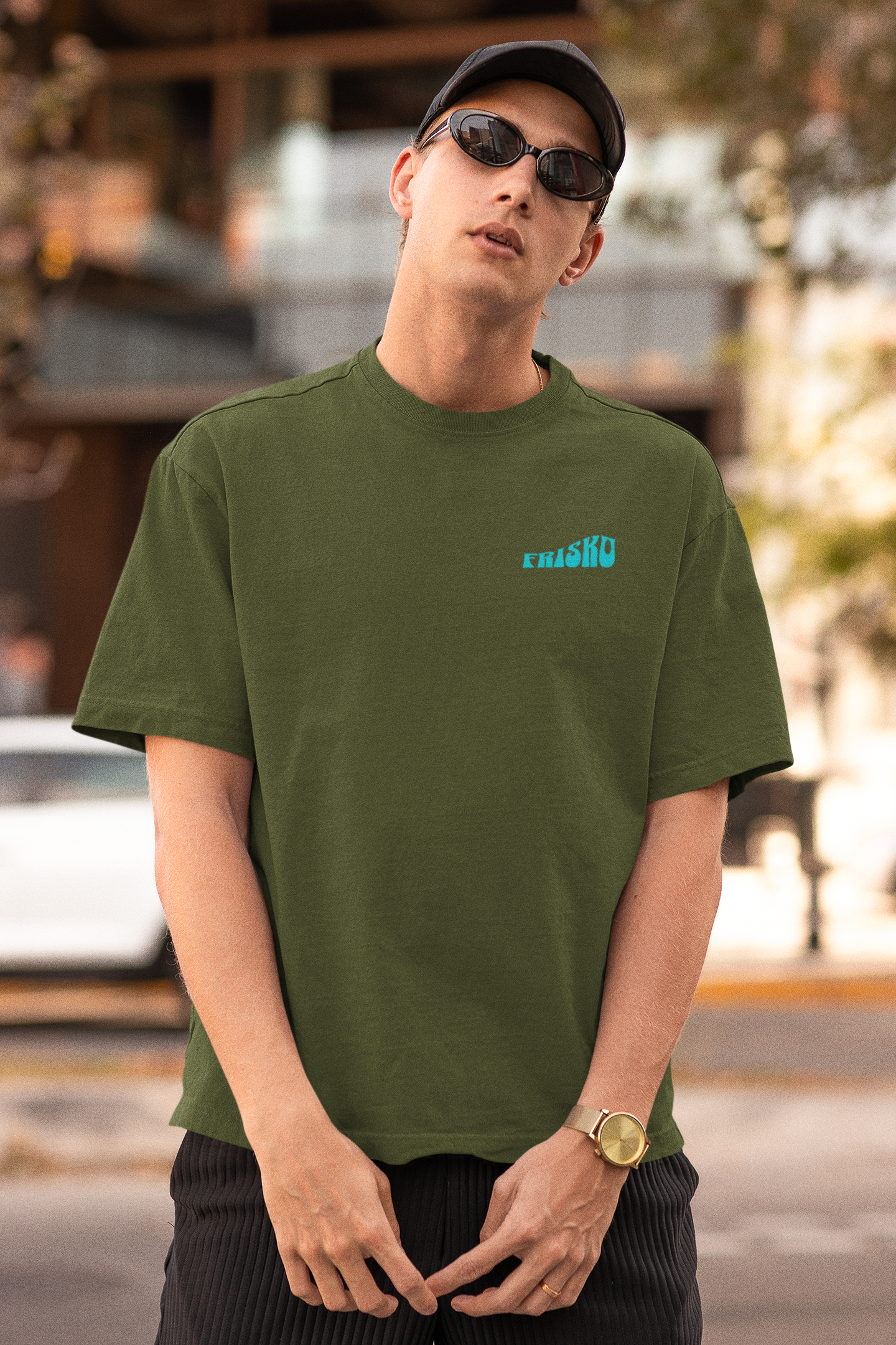 T-shirt oversize "Drache, Chicon, Mitraillette, Frisko" 100% coton bio