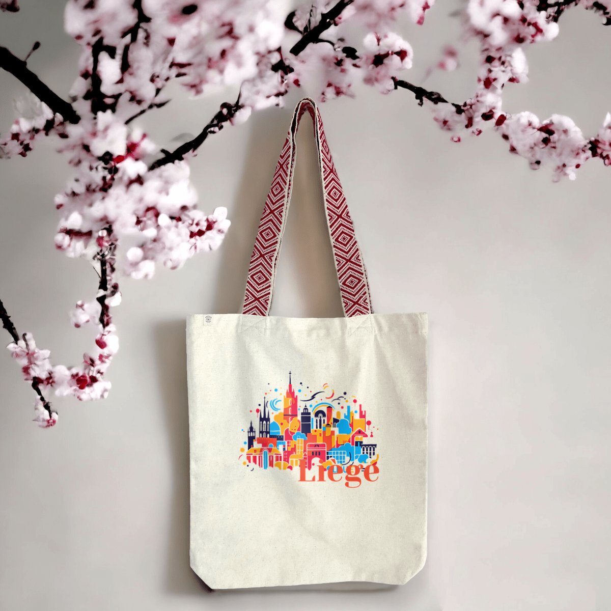 Tote-bag ethnique Liège Art Fusion rouge