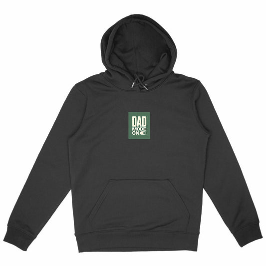 Hoodie Dad Mode On éco-responsable - face_noir