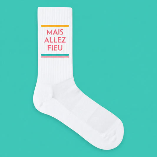 Chaussettes "Mais Allez Fieu" Made in Europe en Coton bio
