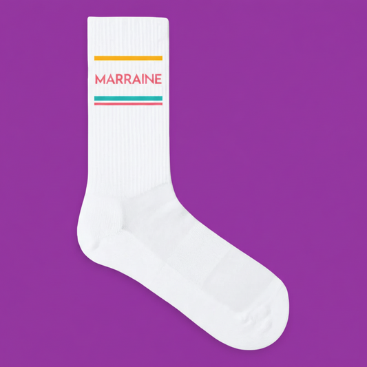 Chaussettes "Marraine" Made in Europe en Coton bio