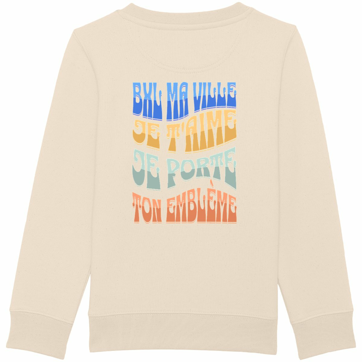 Sweatshirt enfant Bruxelles ma ville écoresponsable - dos_ivoire