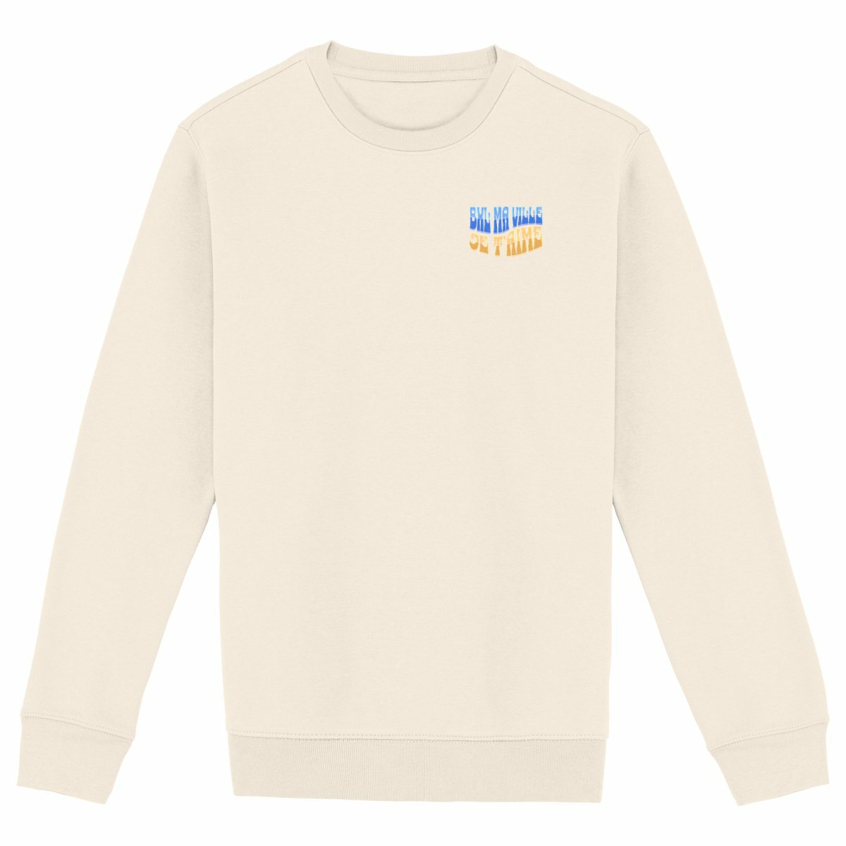 Sweatshirt Bruxelles ma ville écoresponsable - face_ivoire