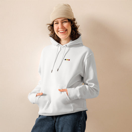 Hoodie coeur sur toi blanc, vue de face