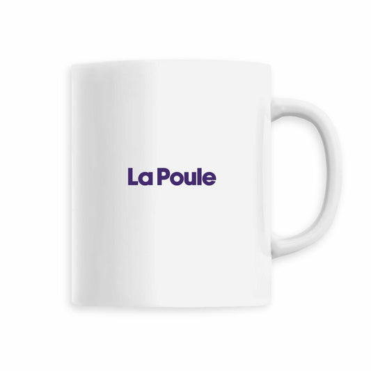 Mug La Poule blanc, vue de face