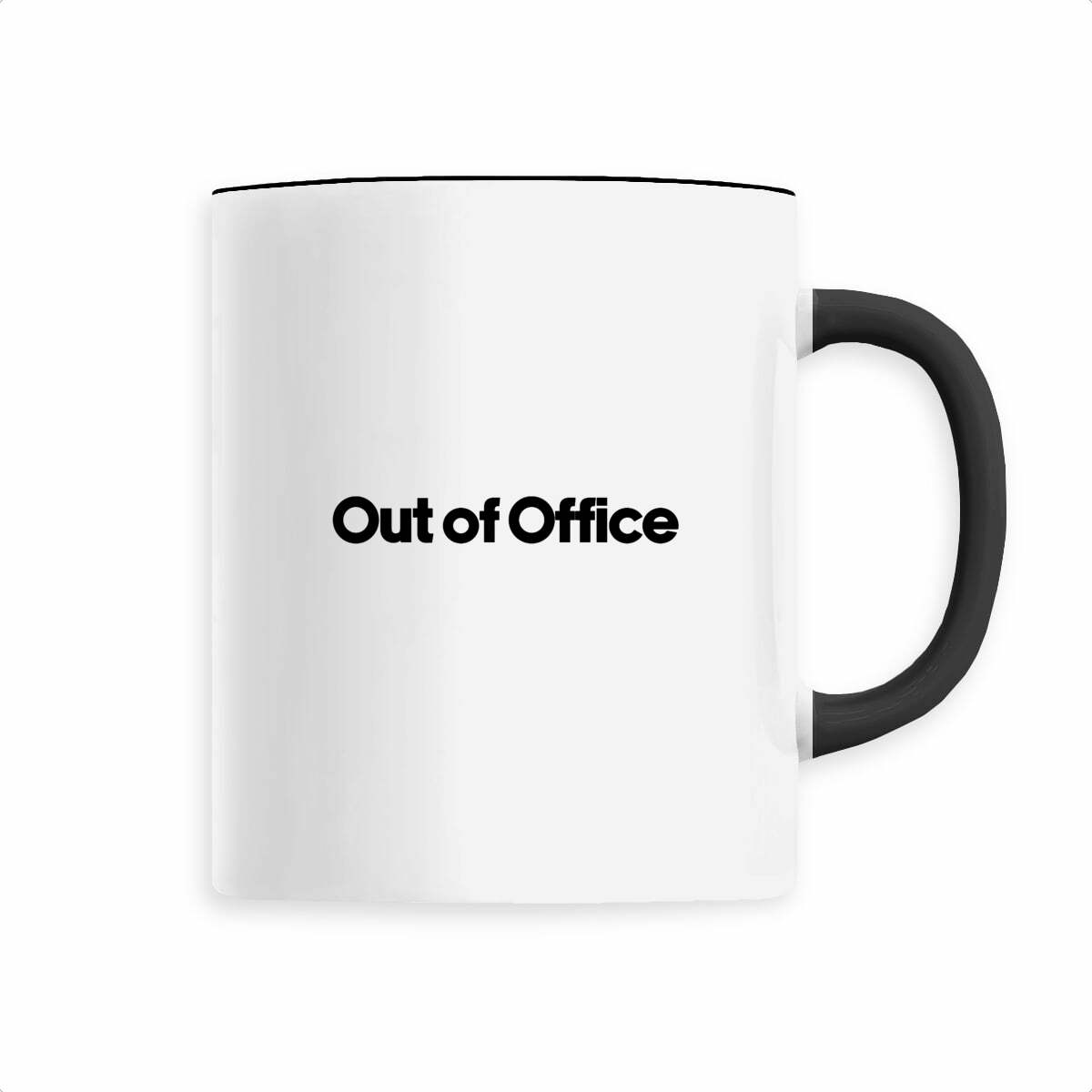 Mug Out of Office noir, vue de face