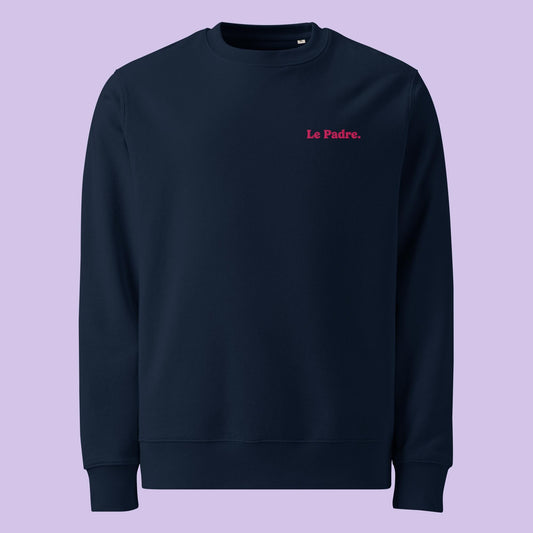 Sweatshirt brodé Le Padre bleu marine, vue de face