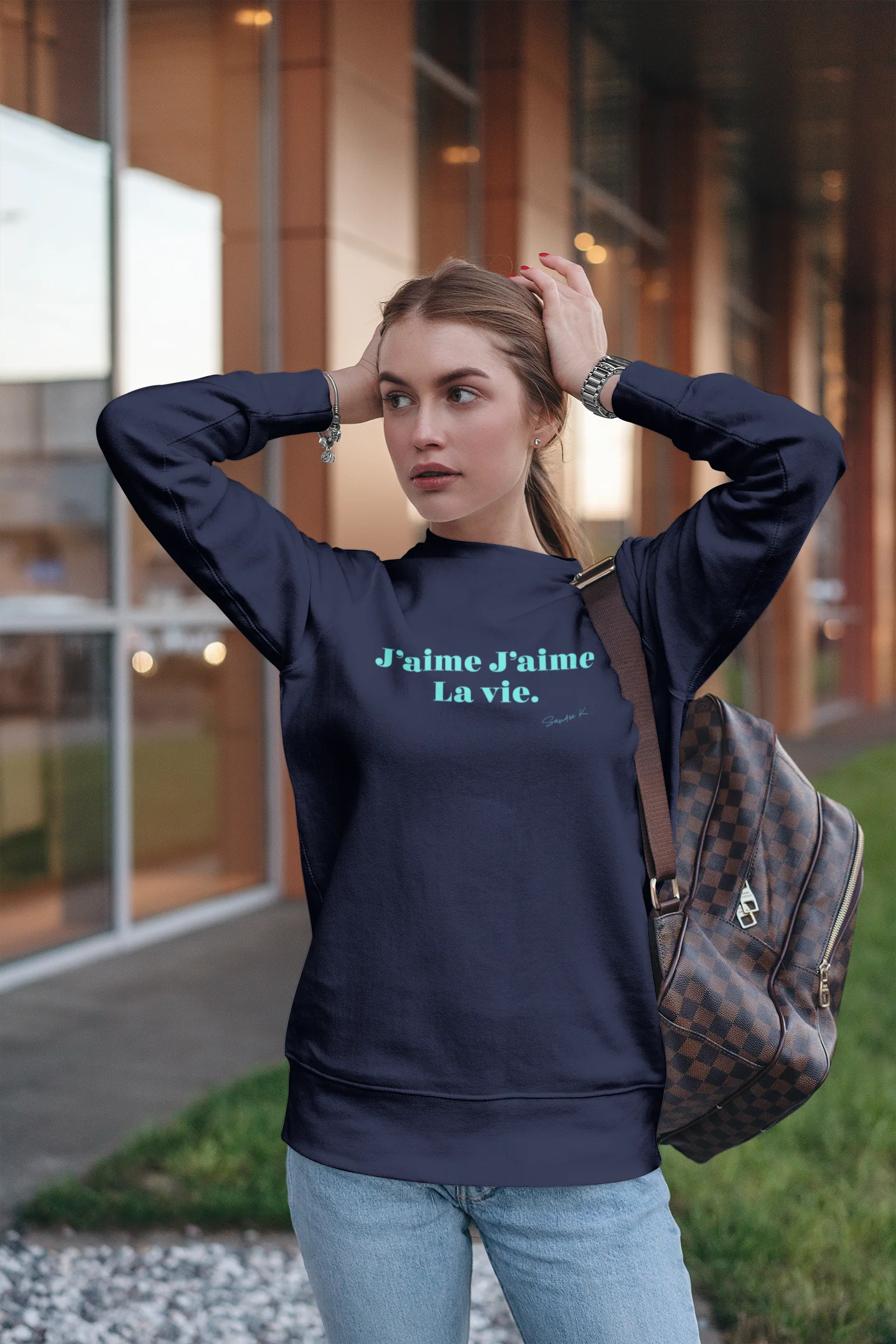 Sweatshirt "J'aime la vie" éco-responsable