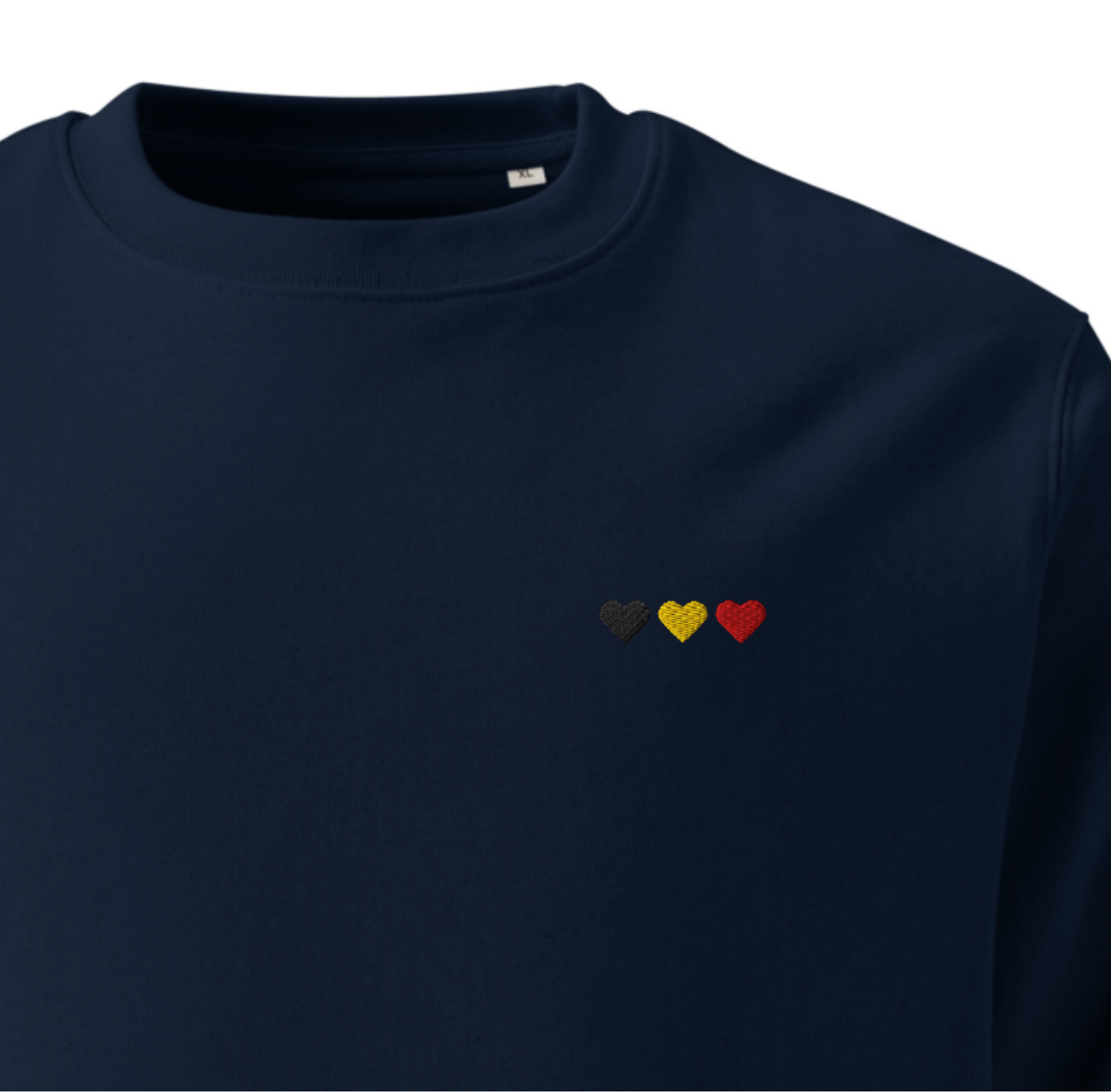 Sweatshirt brodé "Coeur sur toi" unisexe éco-responsable