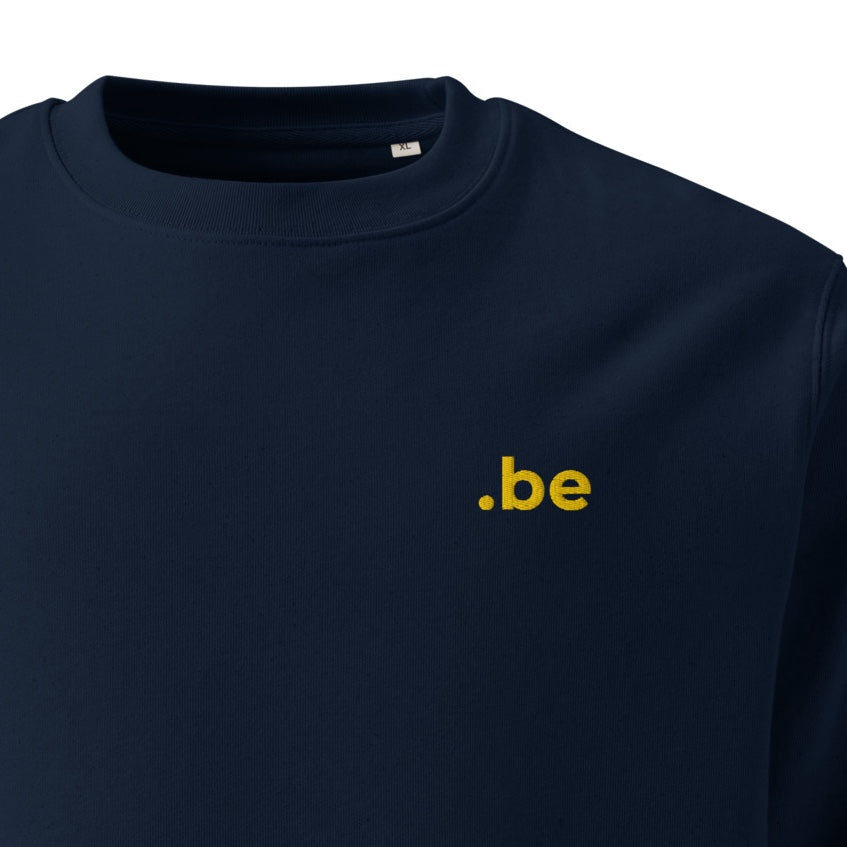 Sweatshirt brodé "point Be" unisexe 100% coton biologique