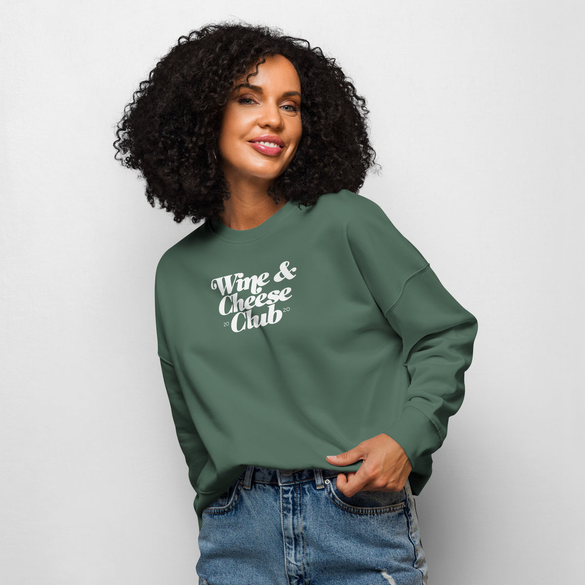 sweatshirt wine and cheese femme vert