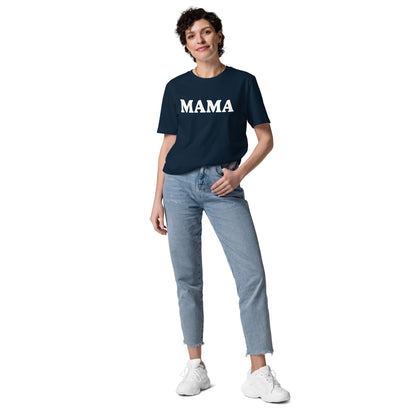 T-shirt Mama bleu marine, vue de face