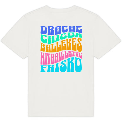 T-shirt oversize Drache, Chicon, Mitraillette, Frisko blanc, vue de dos