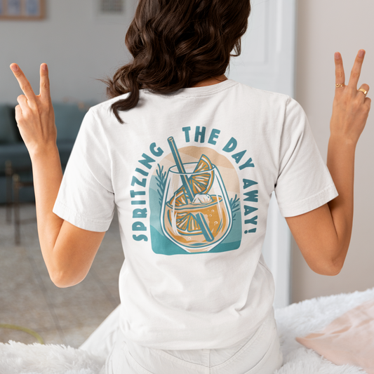 T-shirt Spritzing the day away, vue de dos