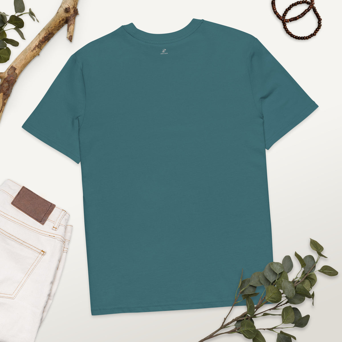 T-shirt Wezembeach bleu canard, vue de dos