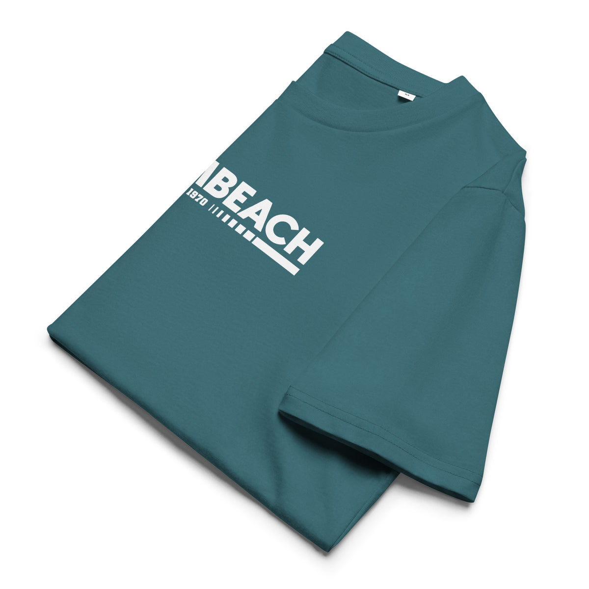 T-shirt Wezembeach bleu canard, vue de face