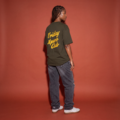t-shirt oversize friday apero club kaki femme dos