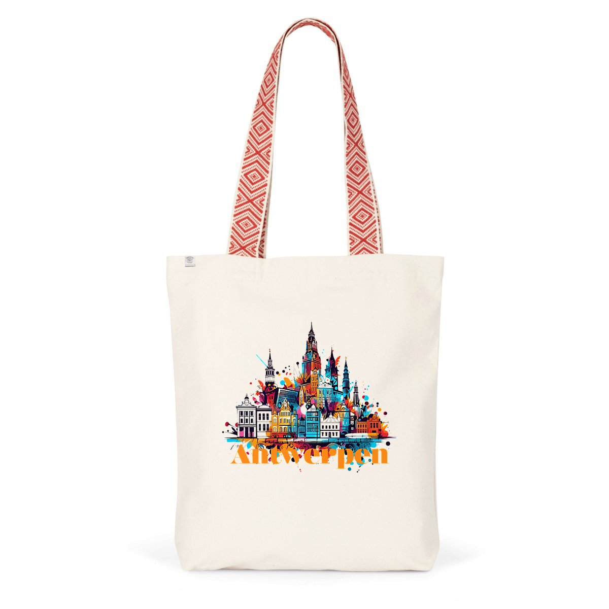 Tote-bag ethnique "Antwerpen Allure" 100% textile recyclé