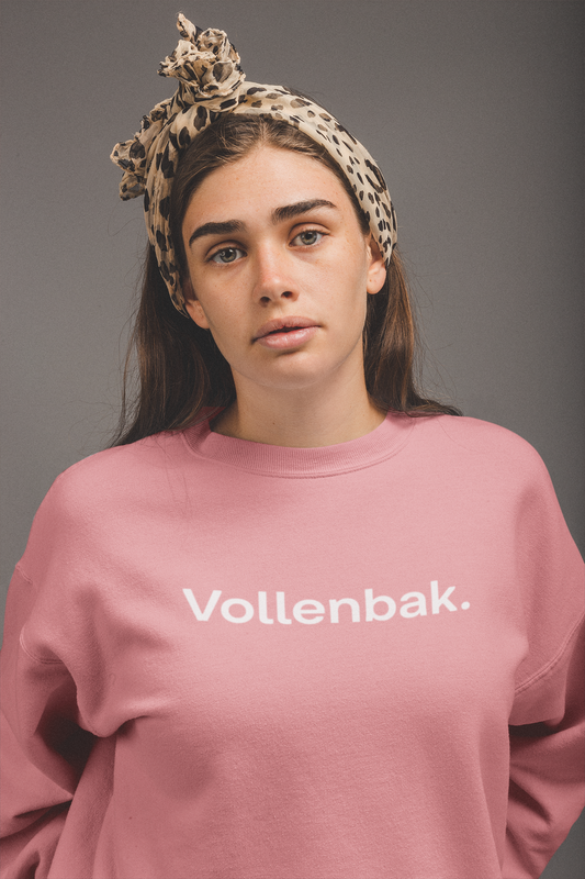 Sweatshirt Vollenbak rose, porté par une femme
