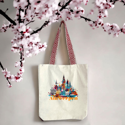 Tote-bag ethnique Antwerpen Allure rouge