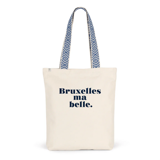 Tote-bag ethnique Bruxelles ma belle bleu