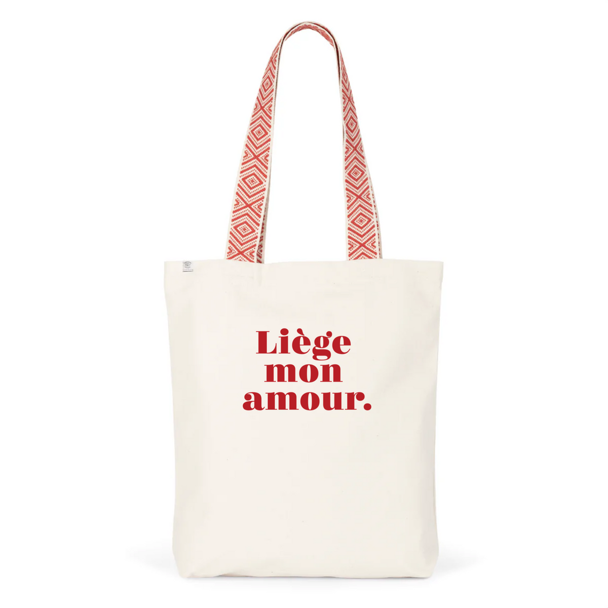 Tote-bag ethnique Liège mon amour rouge