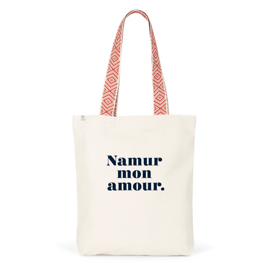 Tote-bag ethnique Namur mon amour rouge