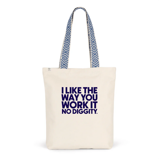Tote-bag I like the way you work it bleu